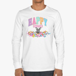 Happy Easter Day Cute Colorful Egg Hunting Women Boys Girls Longsleeve Tee 3