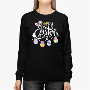 Happy Easter Sayings Egg Bunny Longsleeve Tee 3 5