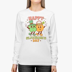 Happy St Patricks Day Shamrock Clover For Women Kids Longsleeve Tee 2 2