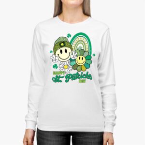 Happy St Patricks Day Shamrock Clover For Women Kids Longsleeve Tee 2 6