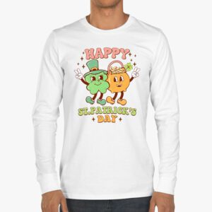 Happy St Patricks Day Shamrock Clover For Women Kids Longsleeve Tee 3 2