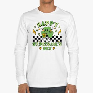 Happy St Patricks Day Shamrock Clover For Women Kids Longsleeve Tee 3 4