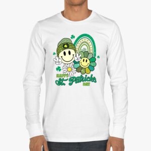 Happy St Patricks Day Shamrock Clover For Women Kids Longsleeve Tee 3 6