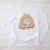 He is Risen Jesus Christian Happy Easter Floral Wreath Women Longsleeve Tee