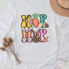 Hip Hop Easter Shirt Women Girls Leopard Print Plaid Bunny Longsleeve Tee