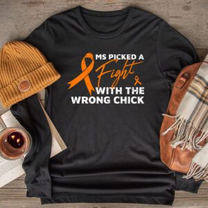 MS Warrior MS Picked A Fight Multiple Sclerosis Awareness Longsleeve Tee