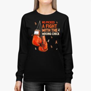 MS Warrior MS Picked A Fight Multiple Sclerosis Awareness Longsleeve Tee 2