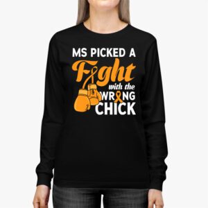 MS Warrior MS Picked A Fight Multiple Sclerosis Awareness Longsleeve Tee 2 4
