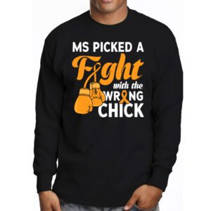 MS Warrior MS Picked A Fight Multiple Sclerosis Awareness Longsleeve Tee 3 4