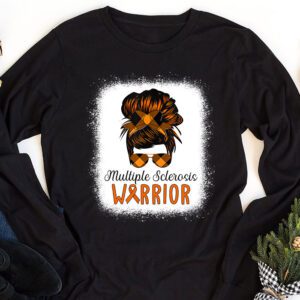 MS Warrior Messy Bun Multiple Sclerosis Awareness Longsleeve Tee 1 1