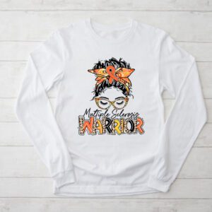 MS Warrior Messy Bun Multiple Sclerosis Awareness Longsleeve Tee 2 3