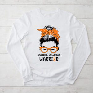 MS Warrior Messy Bun Multiple Sclerosis Awareness Longsleeve Tee 2 5