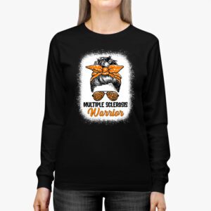 MS Warrior Messy Bun Multiple Sclerosis Awareness Longsleeve Tee 3