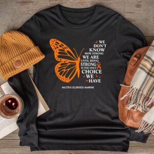 Multiple Sclerosis Awareness Gifts Women Mom Cute Butterfly Longsleeve Tee