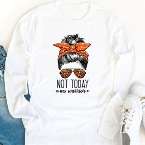 Multiple Sclerosis Awareness Messy Bun MS Warrior Longsleeve Tee 1