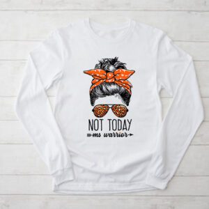 Multiple Sclerosis Awareness Messy Bun MS Warrior Longsleeve Tee 2