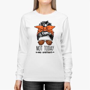 Multiple Sclerosis Awareness Messy Bun MS Warrior Longsleeve Tee 3