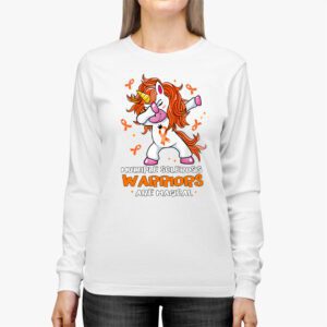 Multiple Sclerosis Warriors Magical Unicorn Orange Ribbon Longsleeve Tee 2