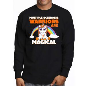 Multiple Sclerosis Warriors Magical Unicorn Orange Ribbon Longsleeve Tee 3 1