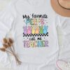 My Favorite Peep Call Me Teacher Groovy Happy Easter Day Longsleeve Tee