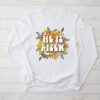 Retro Groovy He Is Risen Floral Jesus Easter Day Christians Longsleeve Tee