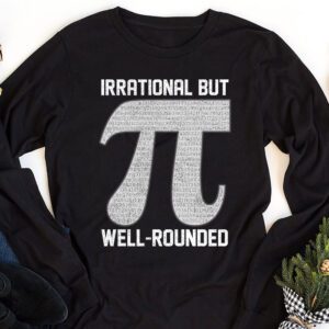 Retro Irrational But Well Rounded Pi Day Celebration Math Longsleeve Tee 1 2