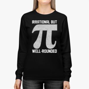 Retro Irrational But Well Rounded Pi Day Celebration Math Longsleeve Tee 2 2