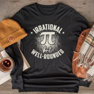 Retro Irrational But Well Rounded Pi Day Celebration Math Longsleeve Tee