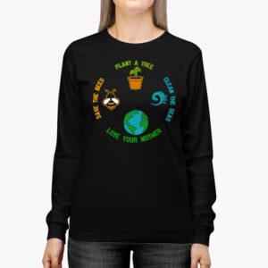 Save Bees Rescue Animals Recycle Plastic Earth Day Longsleeve Tee 2 3