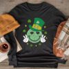 Shamrock Smile Face Disco Retro Groovy St Patricks Day Lucky Longsleeve Tee