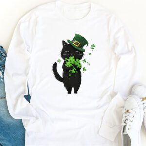 St Patricks Day Cat Shamrock For Men Women Celebration Cool Longsleeve Tee 1 1