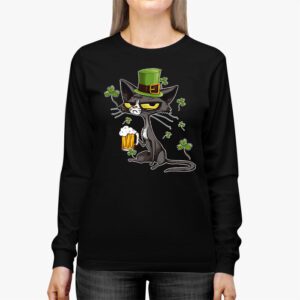 St Patricks Day Cat Shamrock For Men Women Celebration Cool Longsleeve Tee 2 5