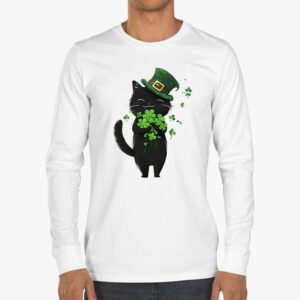 St Patricks Day Cat Shamrock For Men Women Celebration Cool Longsleeve Tee 3 1