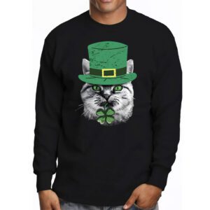 St Patricks Day Cat Shamrock For Men Women Celebration Cool Longsleeve Tee 3 2