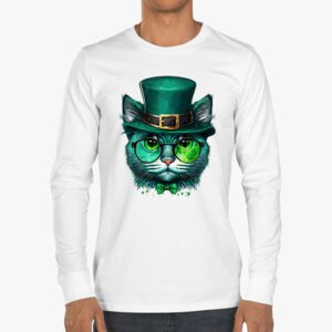 St Patricks Day Cat Shamrock For Men Women Celebration Cool Longsleeve Tee 3 3