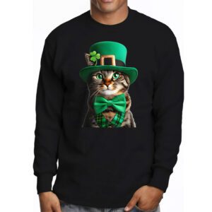 St Patricks Day Cat Shamrock For Men Women Celebration Cool Longsleeve Tee 3