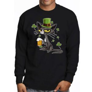 St Patricks Day Cat Shamrock For Men Women Celebration Cool Longsleeve Tee 3 5