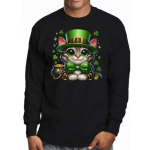 St Patricks Day Cat Shamrock For Men Women Celebration Cool Longsleeve Tee 3 6