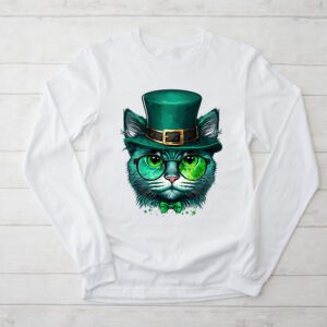 St Patricks Day Cat Shamrock For Men Women Celebration Cool Longsleeve Tee