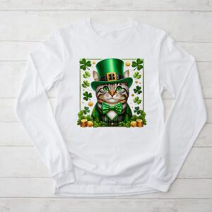 St Patricks Day Cat Shamrock For Men Women Celebration Cool Longsleeve Tee