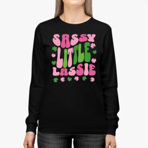 St Patricks Day Shirt Sassy Little Lassie Kids Toddler Girl Longsleeve Tee 2 3