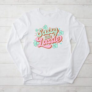 St Patricks Day Shirt Sassy Little Lassie Kids Toddler Girl Longsleeve Tee 2