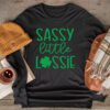 St Patricks Day Shirt Sassy Little Lassie Kids Toddler Girl Longsleeve Tee