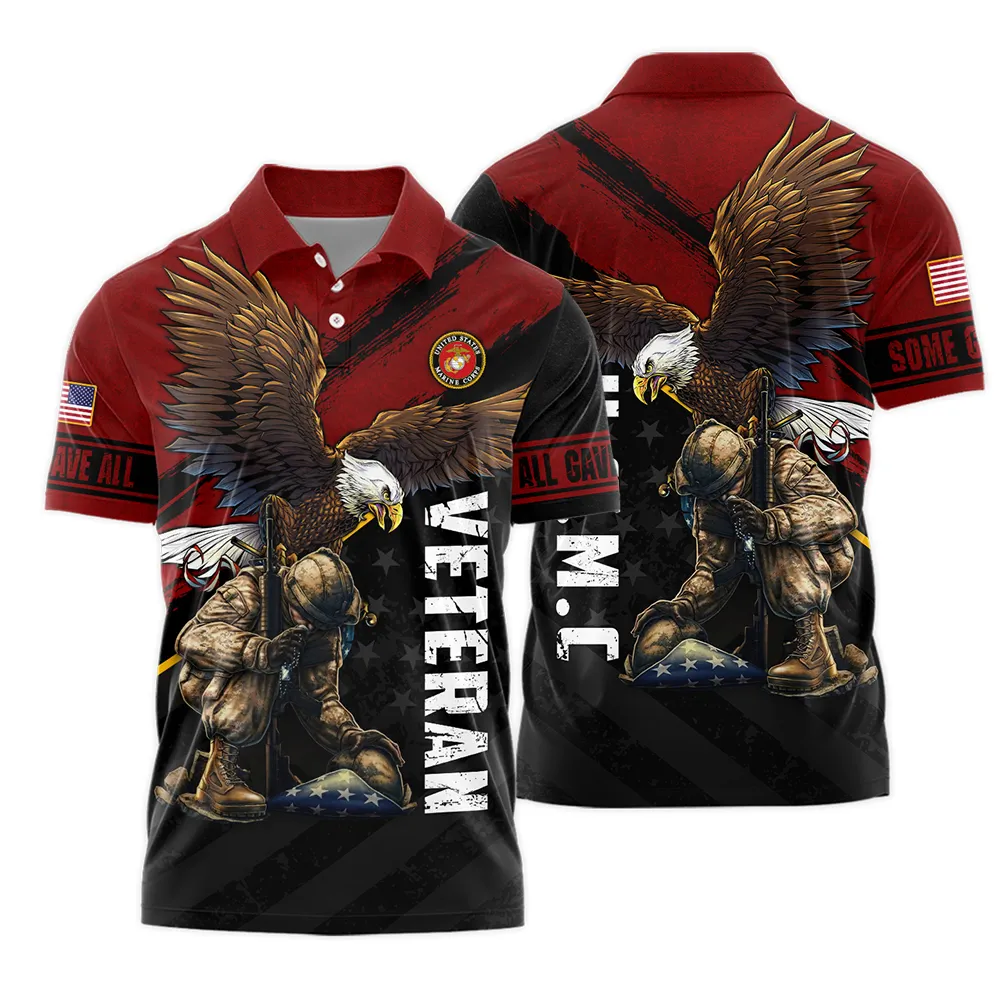 Veteran Eagle All Gave Some Some Gave All U.S. Marine Corps Veterans Polo Shirt