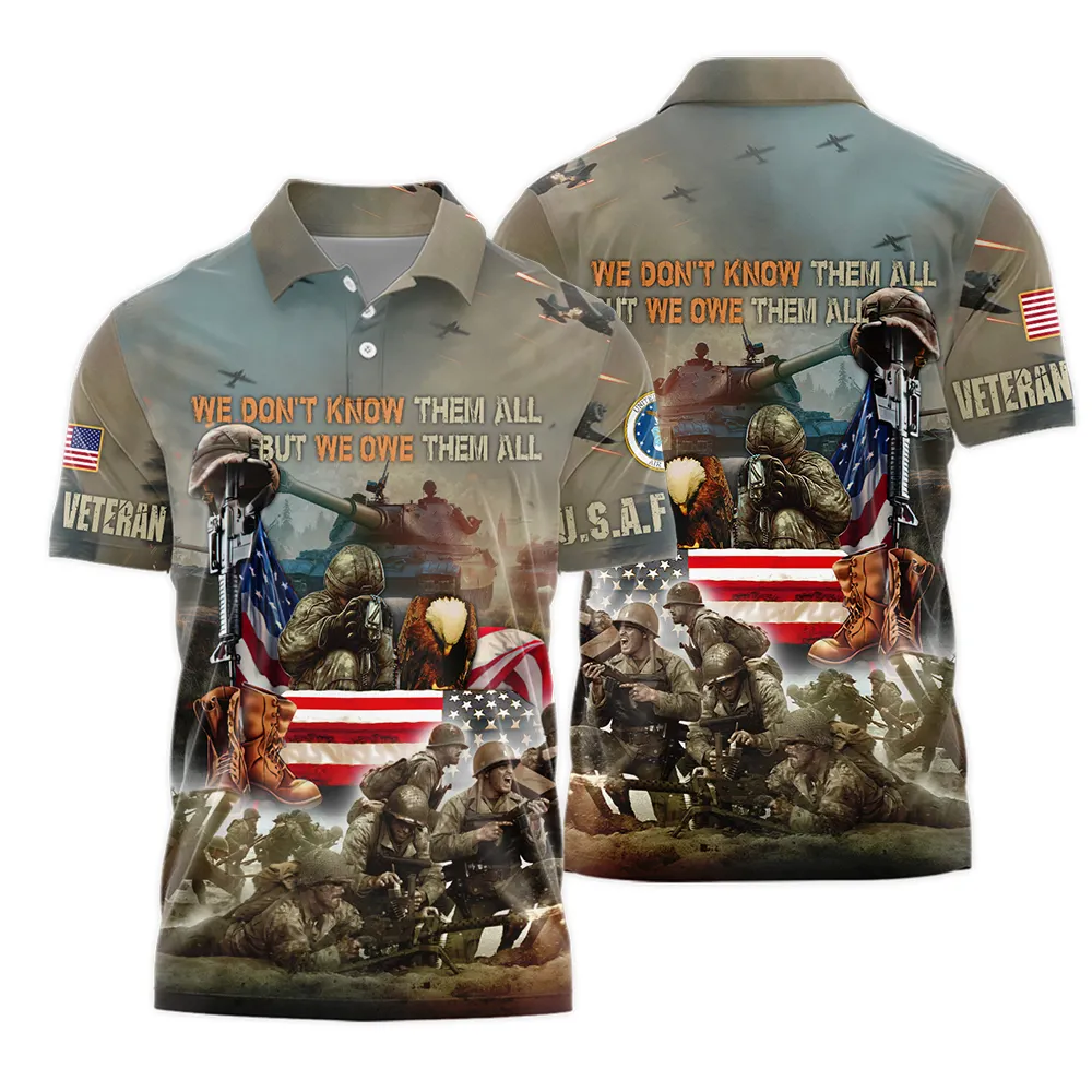 Veteran We Dont Know Them All But We Owe Them All U.S. Air Force Veterans Polo Shirt