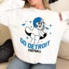 Go Detroit Football Funny Ghost Comfort Sweatshirt Football Retro Comfort Sweatshirt Football Mom Shirt ECS1147