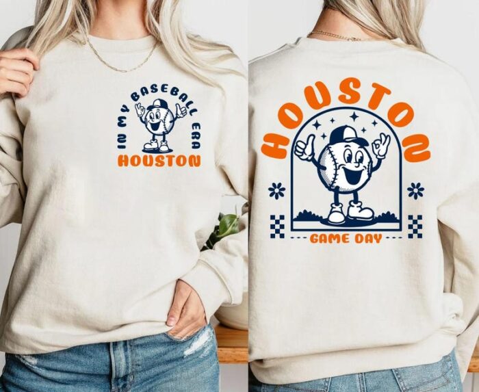 Houston Baseball Era Vintage 2 Side Comfort Sweatshirt In My Baseball Era Cute Shirt ECS1106