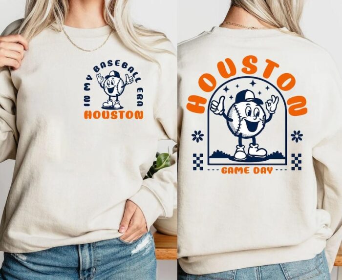 Houston Baseball Era Vintage 2 Side Comfort Sweatshirt In My Baseball Era Cute Shirt ECS1129