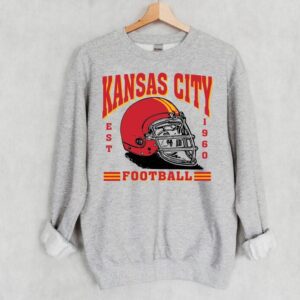 Kansas City Football Est 1960 Retro Comfort Sweatshirt Football Retro Comfort Sweatshirt For Dad ECS1099