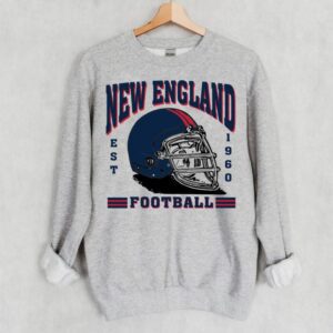 New England Football Blue Est 1960 Retro Comfort Sweatshirt American Football Comfort Colors Sweatshirt ECS1088